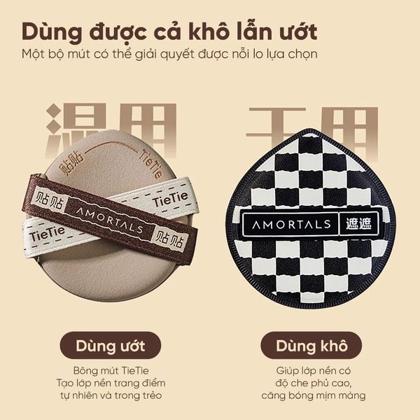 Set Bông Mút Amortals Sao Song Tử (2 Bông Mút Khô và Ướt + 1 Hộp Đựng)