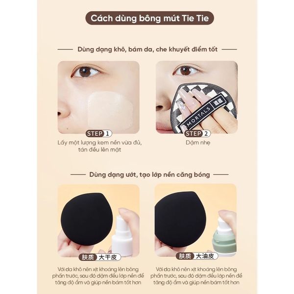 Set Bông Mút Amortals Sao Song Tử (2 Bông Mút Khô và Ướt + 1 Hộp Đựng)