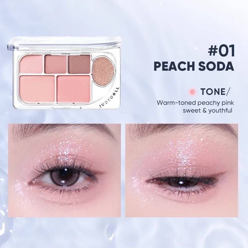 Bảng phấn mắt má hồng highlight 6 ô Judydoll Elaborate Tự Nhiên Lâu Trôi Bám Màu Đa Sắc Màu