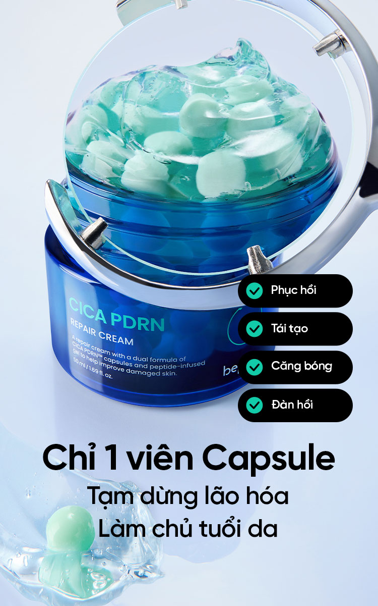 Kem Dưỡng Phục Hồi, Trẻ Hóa Da Beplain Cica PDRN Repair Cream 50ml