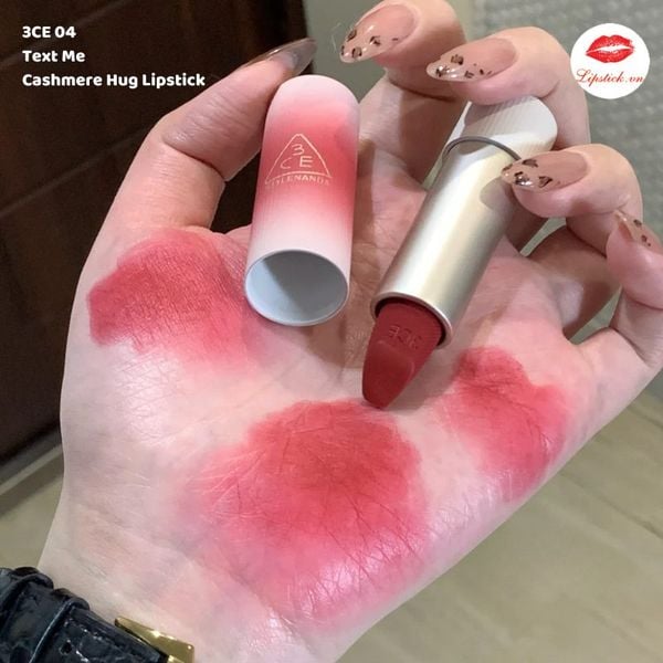Son 3CE Cashmere Hug Lipstick 3.5g .#04 Text Me Hồng Mận