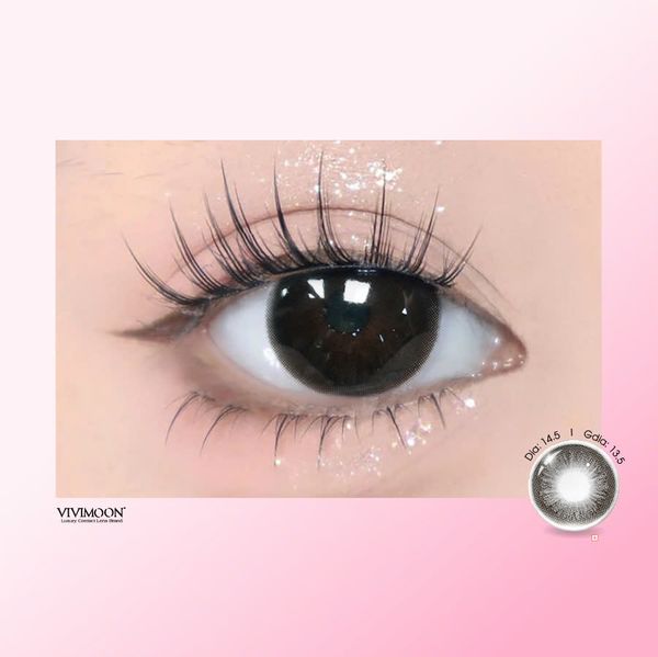 Vivimoon 1 bên Lens cho mắt thở 6 tháng Sweetie Black - 0 độ