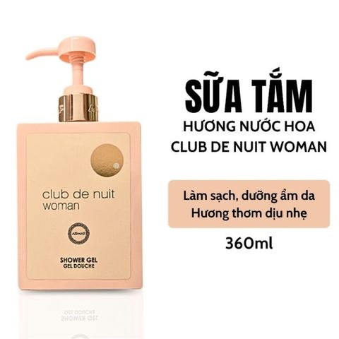 Gel tắm hương nước hoa nữ Armaf Club De Nuit Woman Shower 360ml