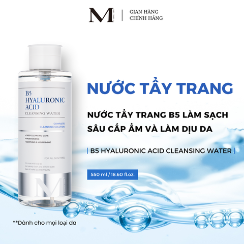 Nước Tẩy Trang Làm Sạch Sâu Cấp Ẩm Và Làm Dịu Da MELOMELI B5 HYALURONIC ACID CLEANSING WATER