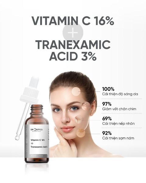 Tinh Chất Dưỡng Trắng DrCeutics Vitamin C 16% + Tranexamic Acid 3% 30g