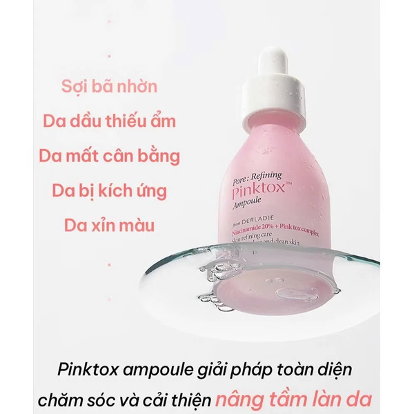 Serum Derladie Niacinamide 20% + Zinc Pca 1% Giảm Mụn, Mờ Thâm Đỏ 30ml