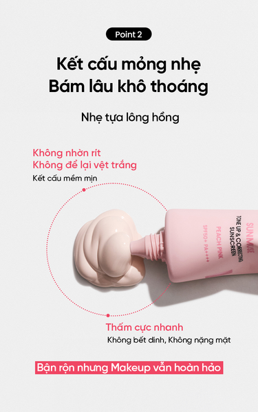 (HỒNG) Kem Chống Nắng Nâng Tone Beplain Tone Up & Correcting Sunscreen Peach Pink SPF50+ PA++++ 50ml