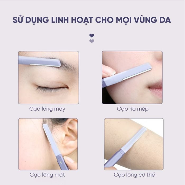 (TÚI 1 DAO) Dao Cạo Lông Mày 2 Đầu Amortals Double Headed Macro Eyebrow Razor