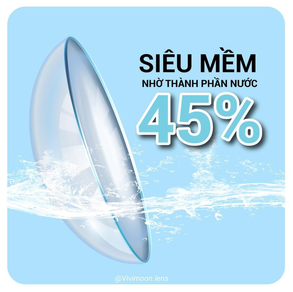 1 bên Lens trong suốt cho mắt thở Vivimoon 3 tháng - Vivimedi oxy 3 Months
