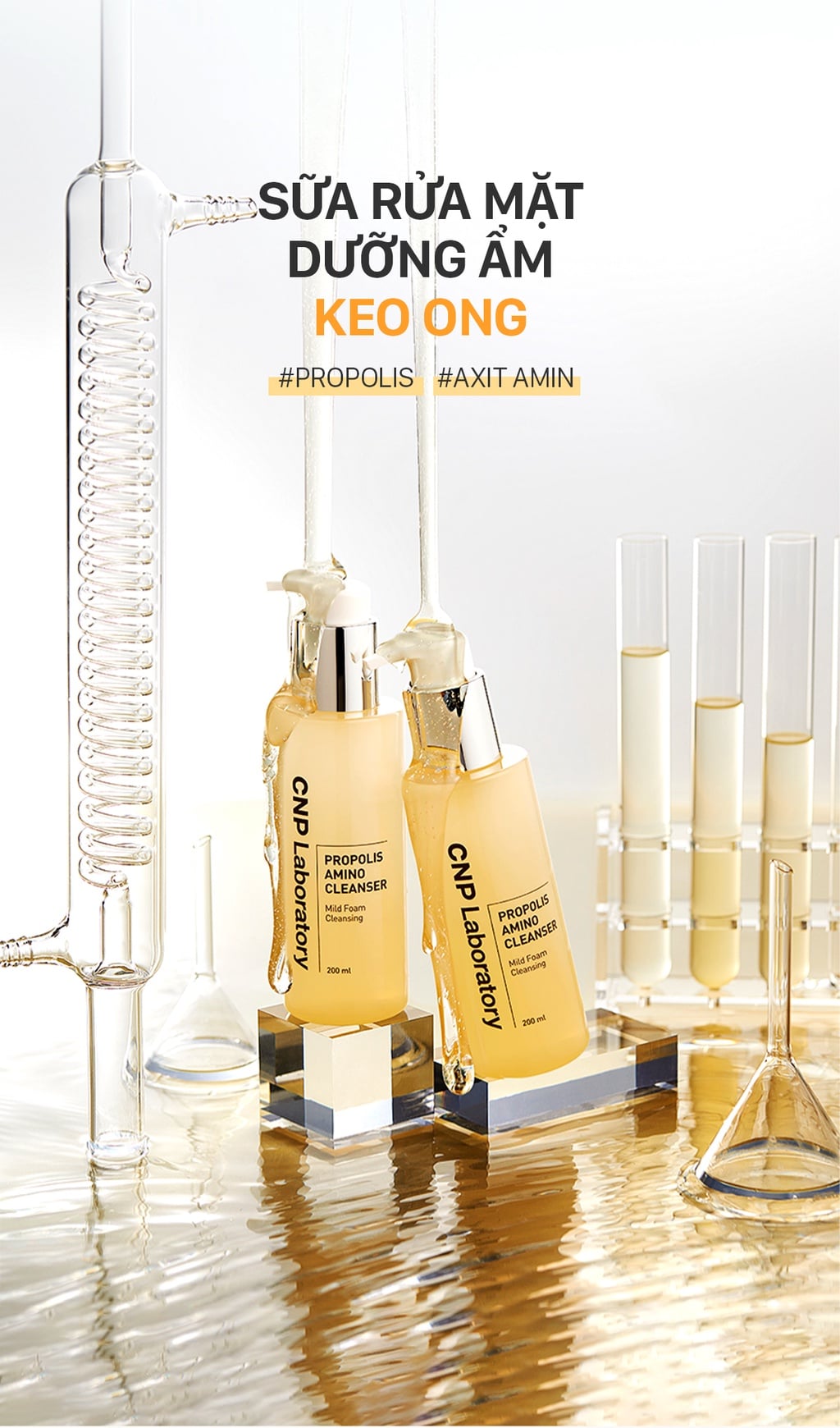 Sữa Rửa Mặt Keo Ong Cấp Ẩm CNP Laboratory Propolis Amino Cleanser 31ml