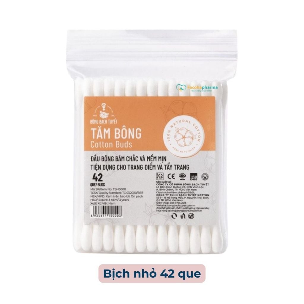 Tăm Bông Bông Bạch Tuyết Cotton Buds 42 Que
