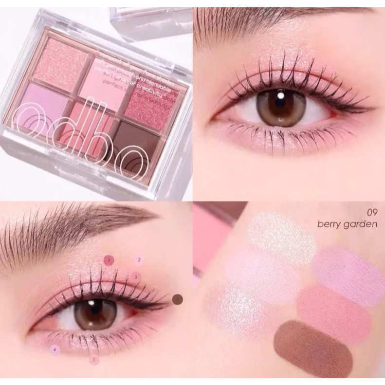 Bảng Mắt ODBO 6 Ô Nhũ Lì, Trong Suốt Signature Eyeshadow Palette (OD276) 09