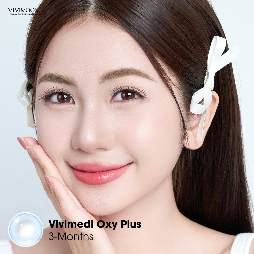 1 bên Lens trong suốt cho mắt thở Vivimoon 3 tháng - Vivimedi oxy 3 Months