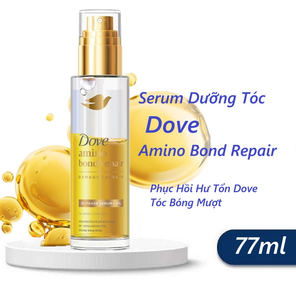 Serum Dưỡng Tóc Bóng Mượt 2in1 Dove Amino Bond Repair Bi-Phase Serum + Oil 77ml