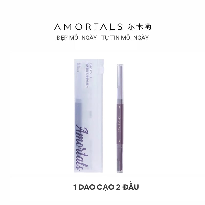 (TÚI 1 DAO) Dao Cạo Lông Mày 2 Đầu Amortals Double Headed Macro Eyebrow Razor