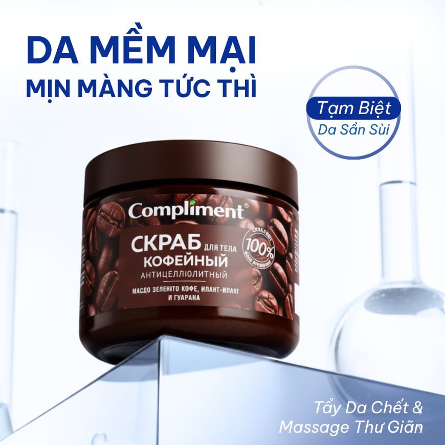 Tẩy Tế Bào Chết Compliment Body Scrub Mềm Mướt Bóng Khỏe Sáng Mịn Da 400ml
