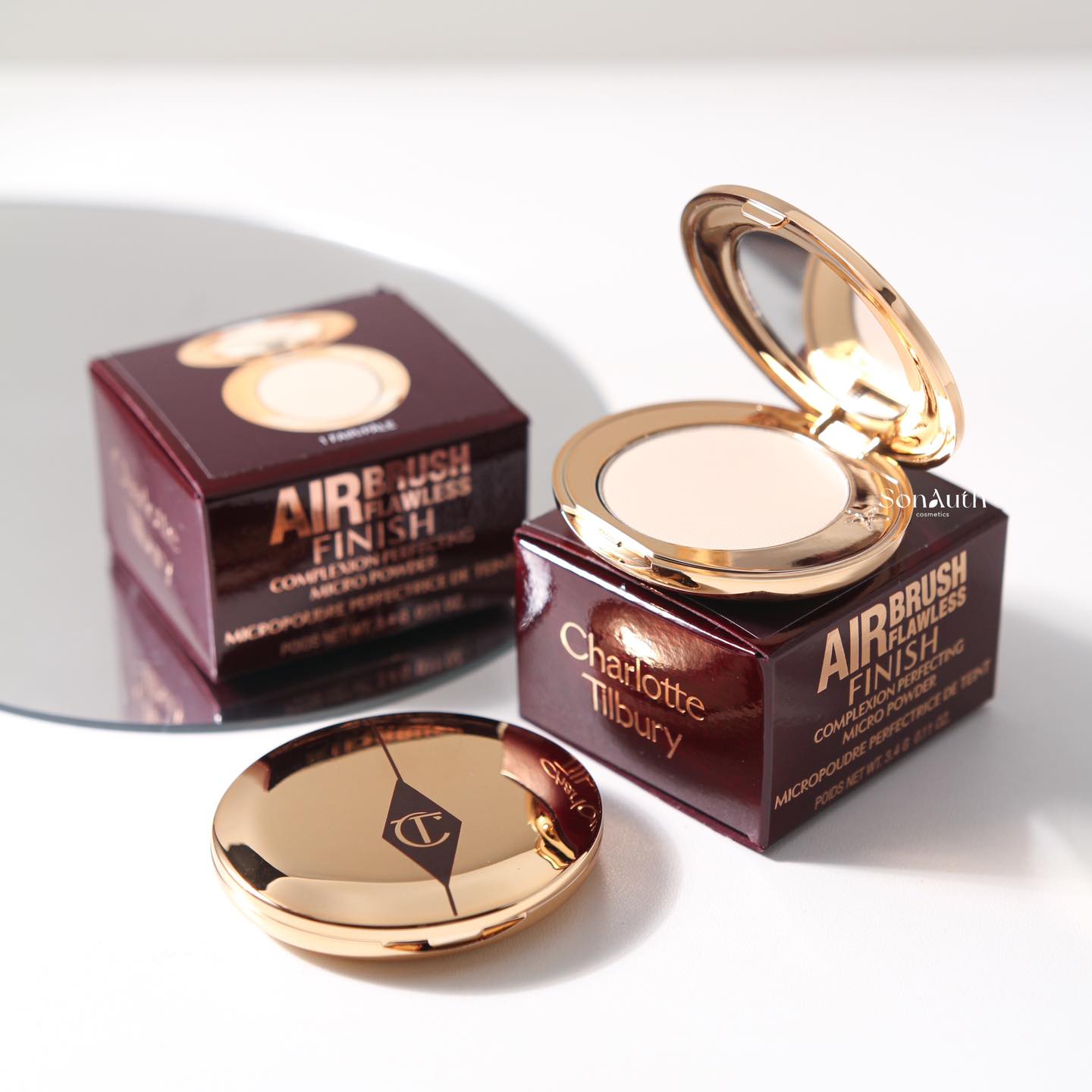 Phấn phủ Charlotte Tilbury Air Brush Flawless Finish Complexion Perfecting Micro Powder 3.4g / 8g #1 Fair (Hộp)