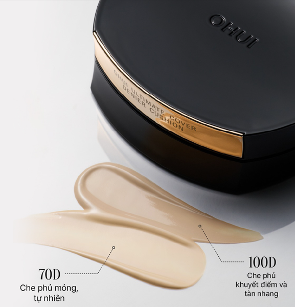 [ Tem LG ] Phấn Nước OHUI Ultimate Cover Denier Cushion 13G + kèm lõi #100D  tone 21