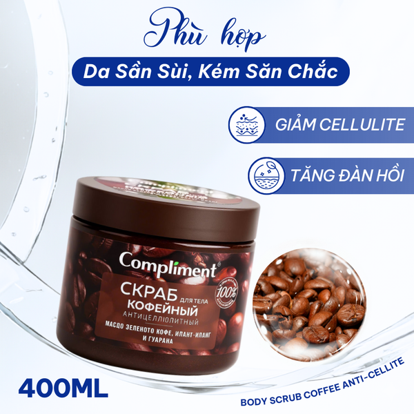 Tẩy Tế Bào Chết Compliment Body Scrub Mềm Mướt Bóng Khỏe Sáng Mịn Da 400ml