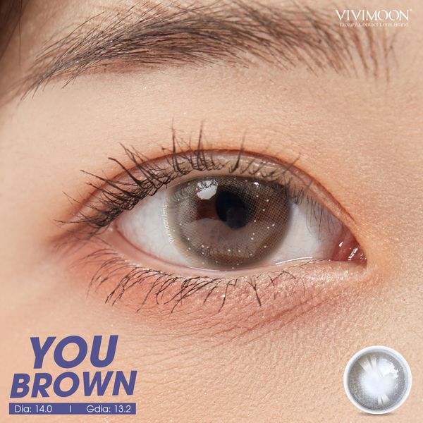 Vivimoon 1 bên Lens cho mắt thở 6 tháng You Brown - 0 độ