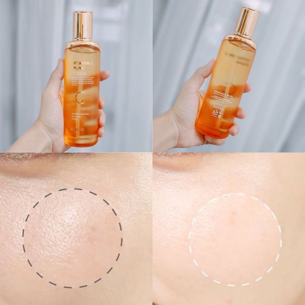 Nước hoa hồng cân bằng da dưỡng trắng mờ thâm sạm hiệu quả Lebelage Vitamin C Pure Toner 120ml