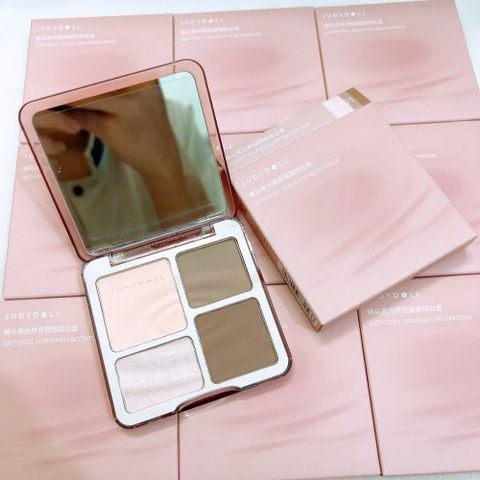 Bảng Highlight Và Tạo Khối Judydoll 4 Màu - 01 Tông Lạnh 9g (Mới) Highlight & Contour Palette