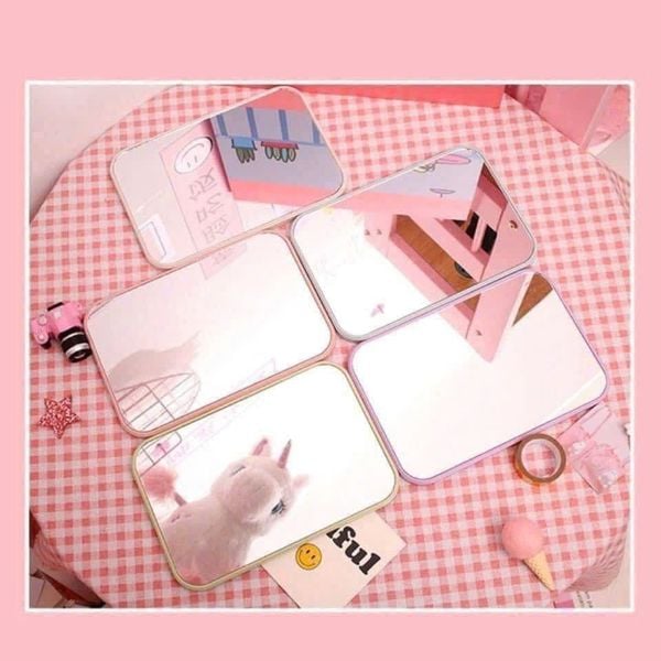 Gương chữ nhật để bàn gấp gọn