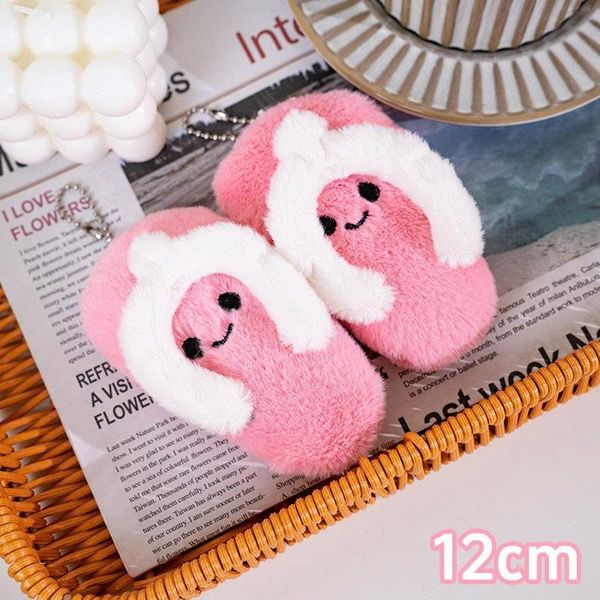 Móc khóa dép lông mặt cười