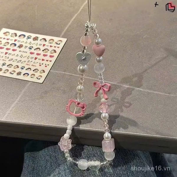 Vòng hạt đeo điện thoại hình Ma mèo