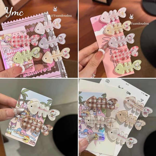 Kẹp tóc xương cá kitty