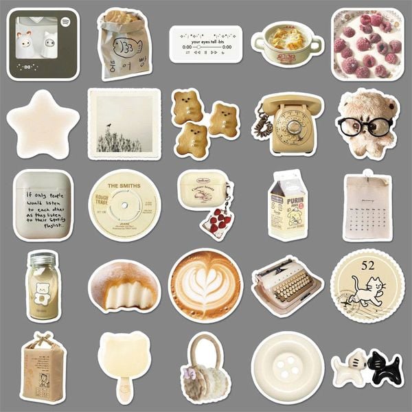 Túi 50 Sticker nón bảo hiểm (mẫu vintage)