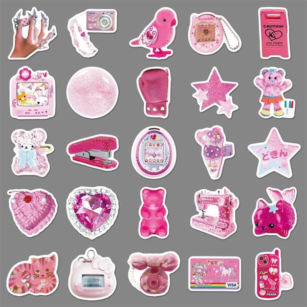 Túi 50 Sticker nón bảo hiểm (mẫu vintage)