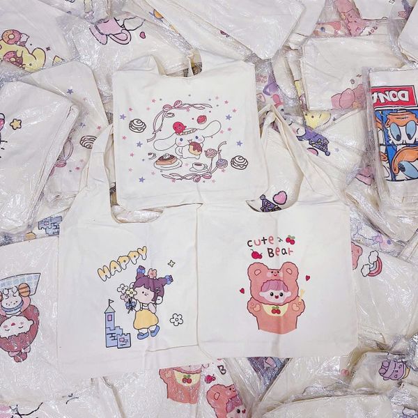 Túi tote bầu vải canvas size A4