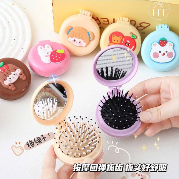 Gương lược tròn cute