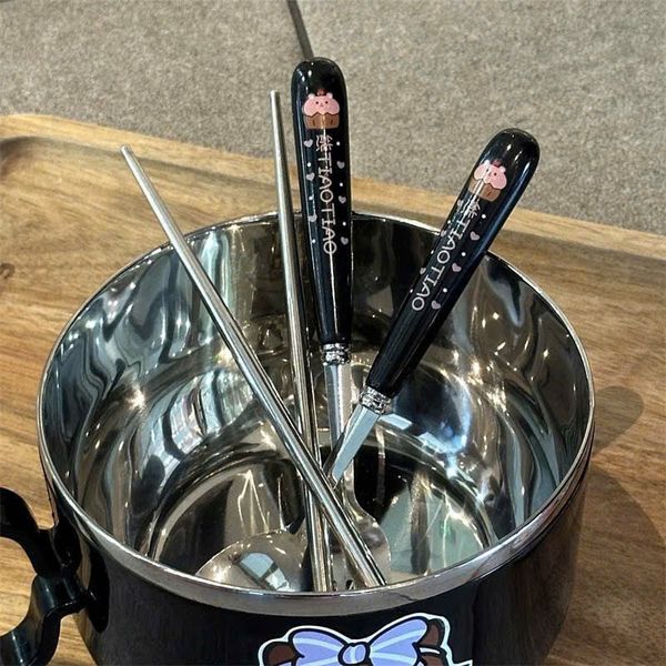 Bộ dụng cụ ăn uống lợn đen 3 chi tiết