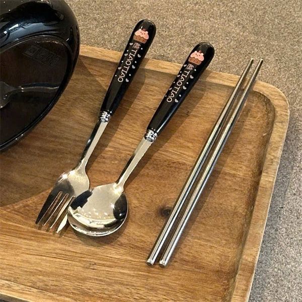 Bộ dụng cụ ăn uống lợn đen 3 chi tiết