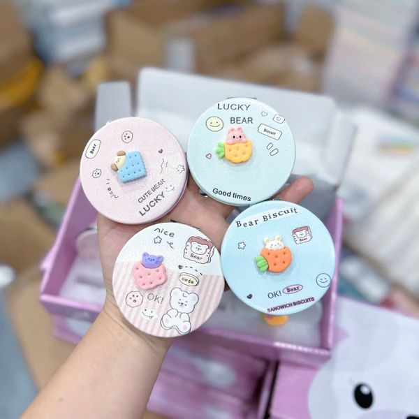 Gương khô 2 mặt charm nhựa