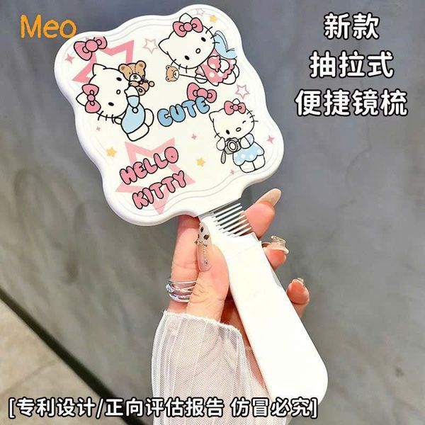 Gương cầm tay có lược kitty cat