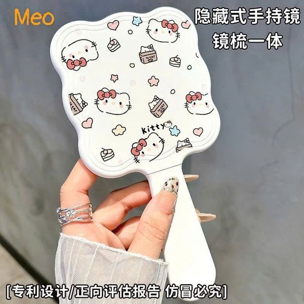 Gương cầm tay có lược kitty cat