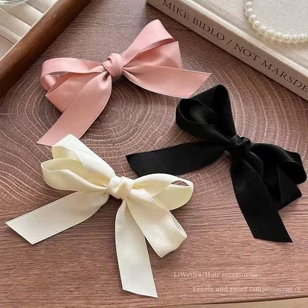 1 chiếc Kẹp nơ lụa saltin 3 màu