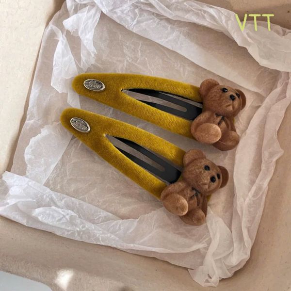 set 2 chiếc kẹp  nhung gấu