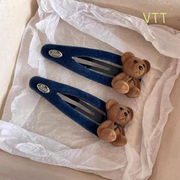 set 2 chiếc kẹp  nhung gấu