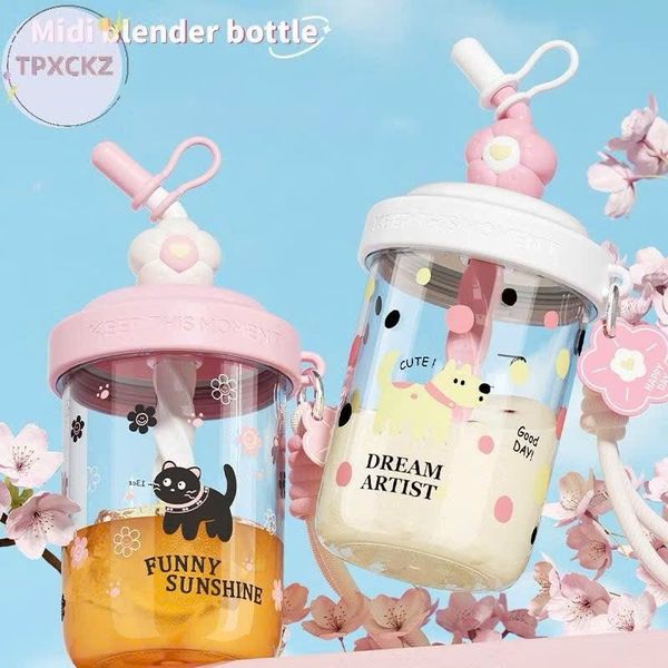 Bình nhựa mèo love ống xoắn 800ml