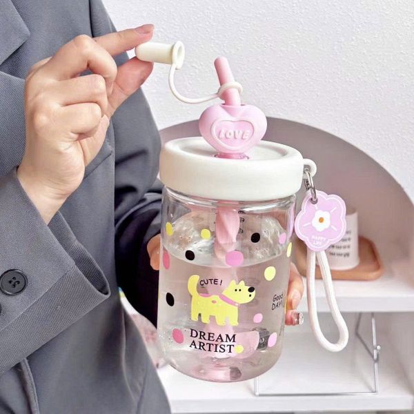 Bình nước nhựa 2 nắp mèo quả táo