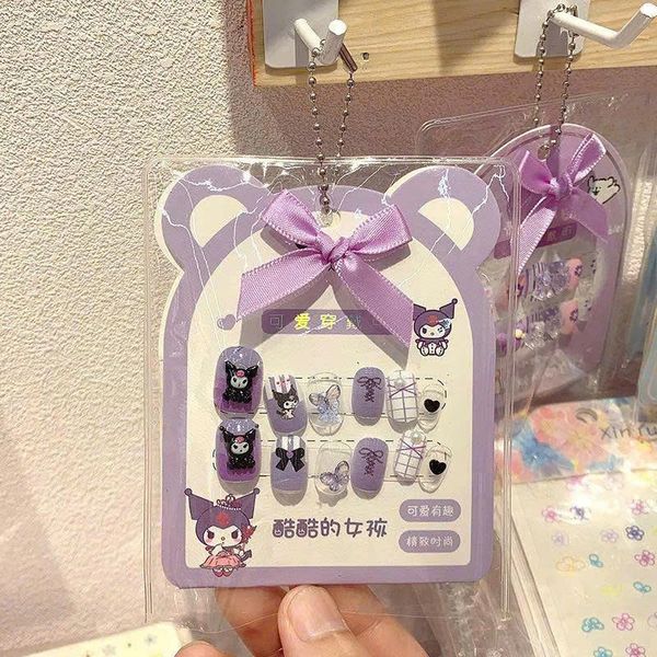 Móng giả trẻ em có charm mẫu dây nơ