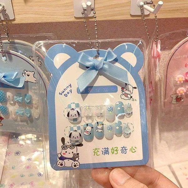 Móng giả trẻ em có charm mẫu dây nơ