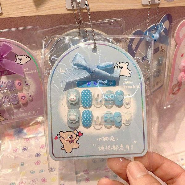 Móng giả trẻ em có charm mẫu dây nơ