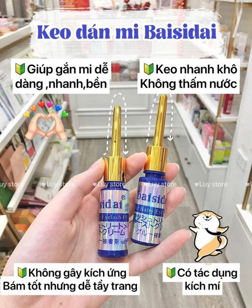 BAISIDAI Chai Keo Dán Mi Giả 15ml #Trắng