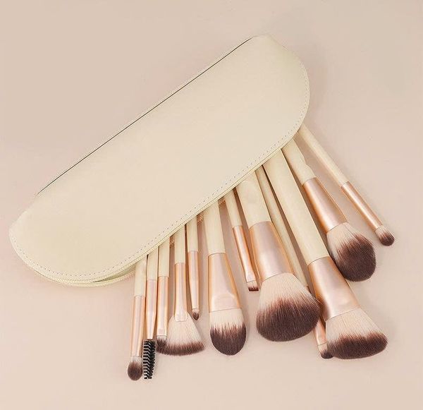 Bộ Cọ Trang Điểm 12 Cây Kèm Túi Da