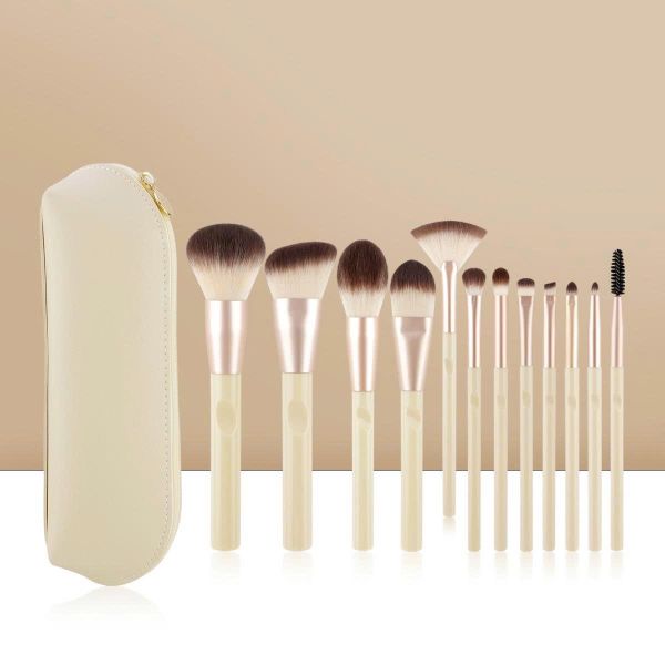 Bộ Cọ Trang Điểm 12 Cây Kèm Túi Da